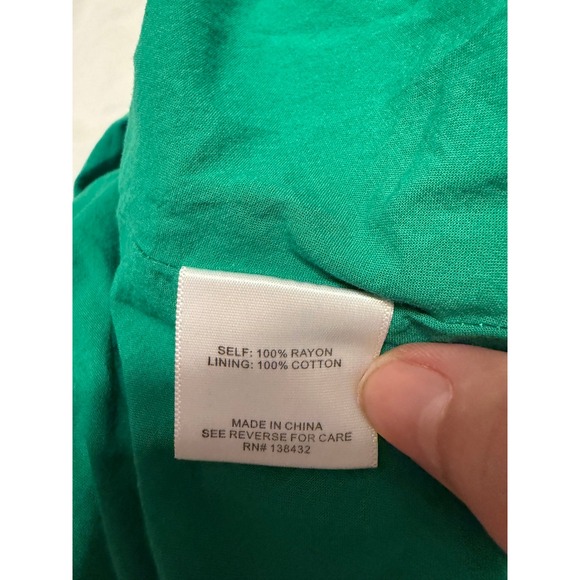 ModCloth Emerald Green V Neck Tie Waist Pleated Fit Flare Dress Medium - Picture 6 of 7